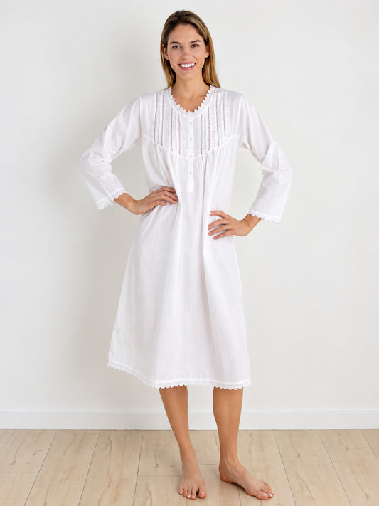 Emily White Cotton Nightgown