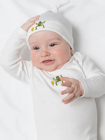 Knotted Hat - Combed Cotton (Embroidered)
