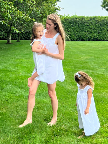 Jessie White Cotton Dress, Ruffle