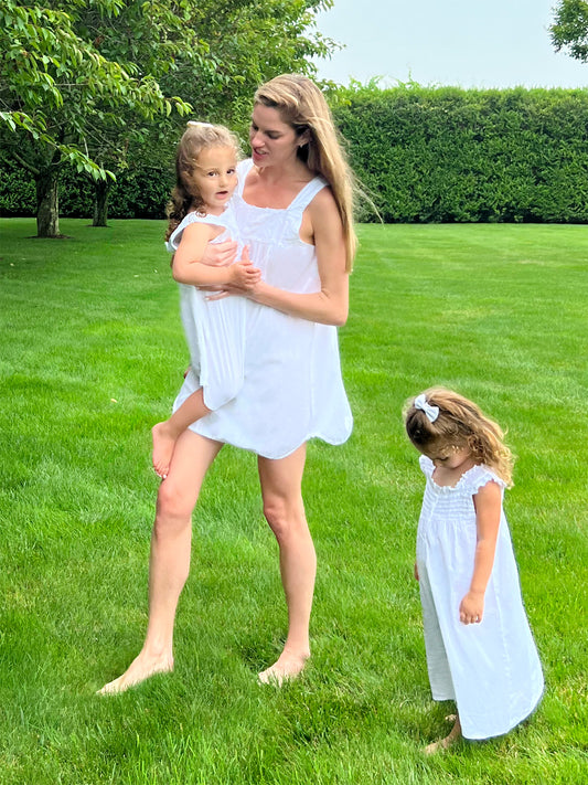 Jessie White Cotton Dress, Ruffle