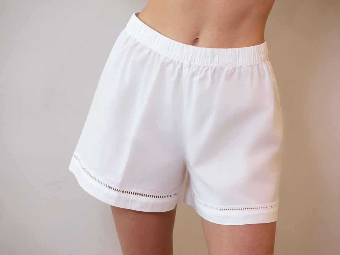 Poppy White Cotton Pajamas
