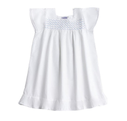 Amelia White Cotton Dress, Smocked