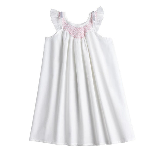 Mathilde White Cotton Dress, Smock