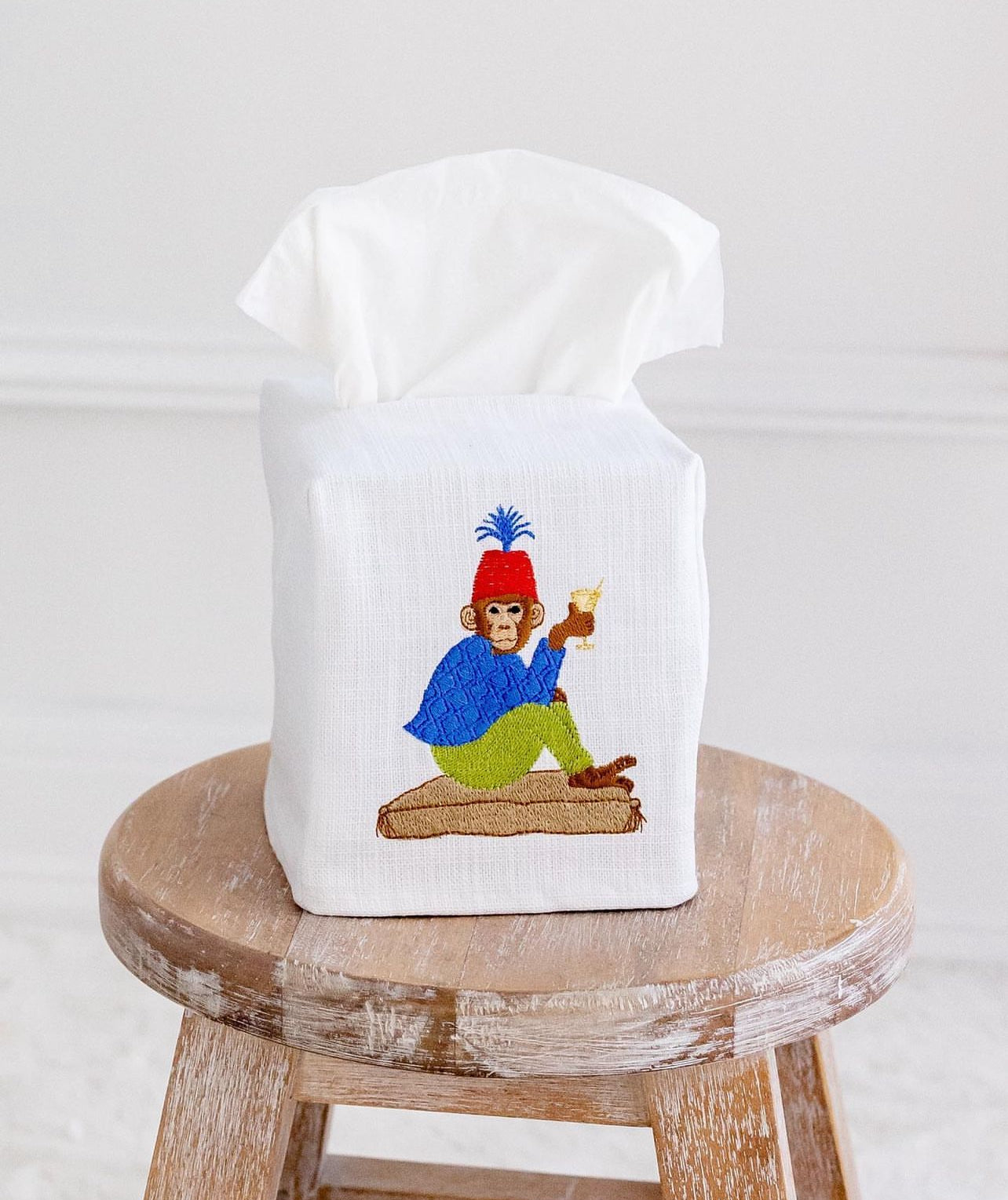 Tissue Box Cover, Martini Monkey
