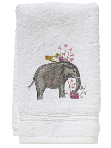 Guest Towel, Terry, Botanical Embroidered