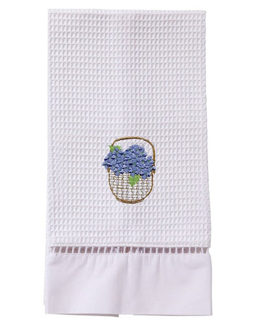 Guest Towel, Ladder Lace, Embroidered Botanical