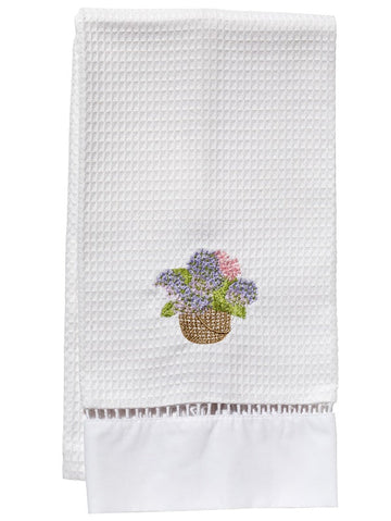 Guest Towel, Ladder Lace, Embroidered Botanical