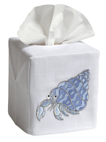 Tissue Box Cover, Embroidered Sea Life