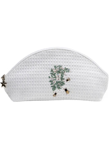 Cosmetic Bag (Small), Embroidered Bees
