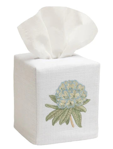 Tissue Box Cover, Embroidered Botanical