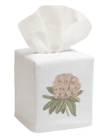 Tissue Box Cover, Embroidered Botanical