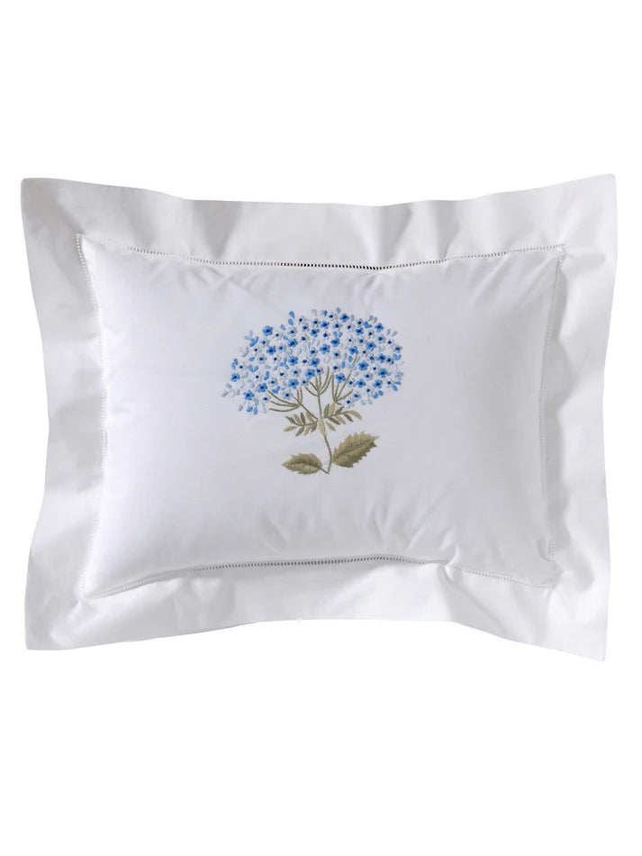 Boudoir Pillow Cover, Embroidered with Hem Stitch