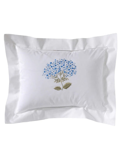 Boudoir Pillow Cover, Embroidered with Hem Stitch