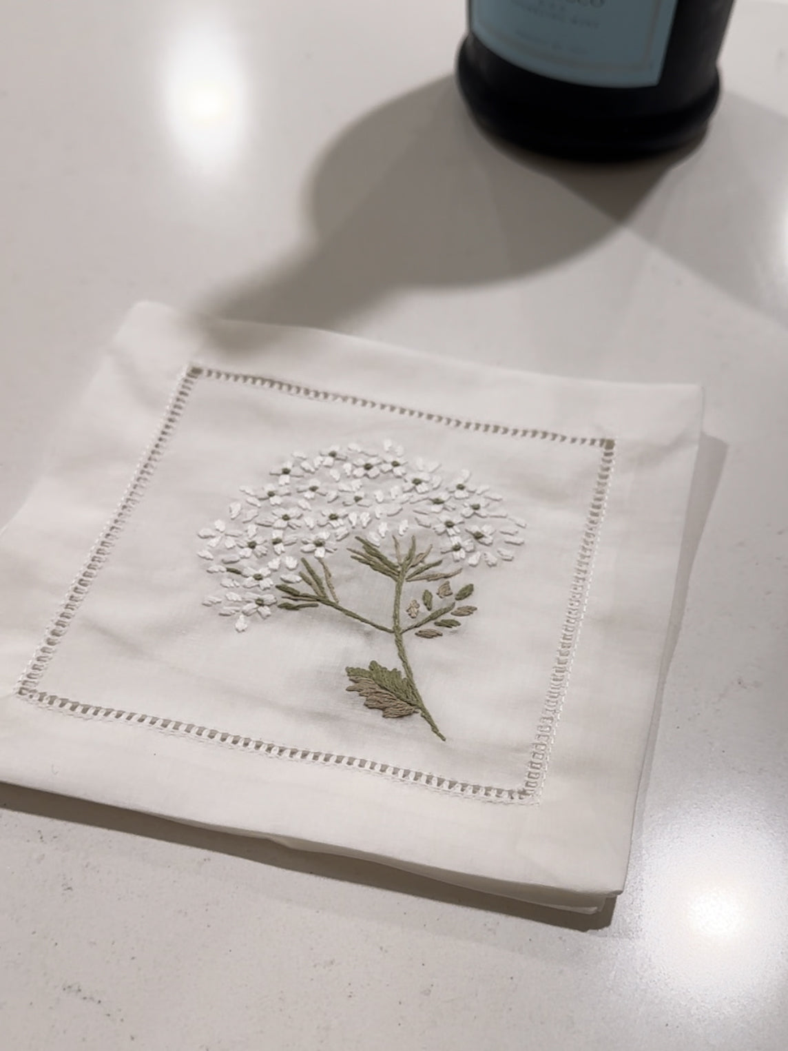 Cocktail Napkins, Hydrangea (White), Set of 4
