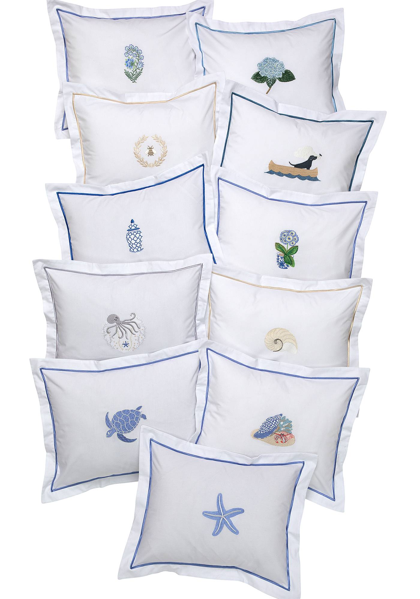 Boudoir Pillow Cover, Embroidered Botanical