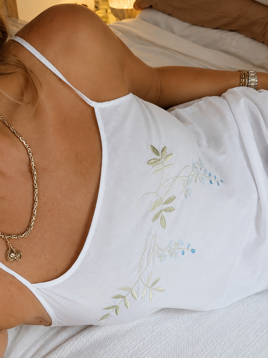 Jane White Cotton Nightgown