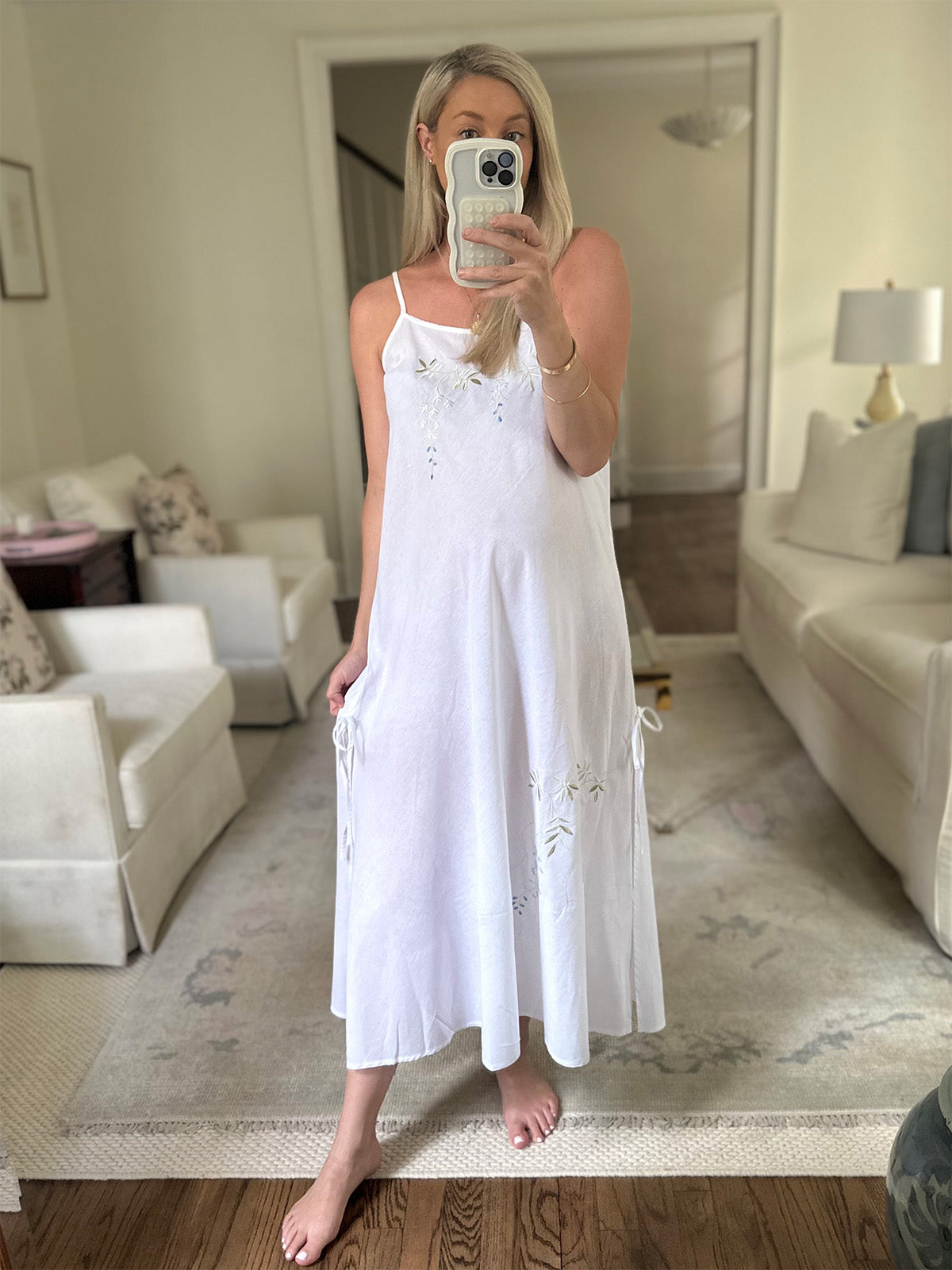 Jane White Cotton Nightgown