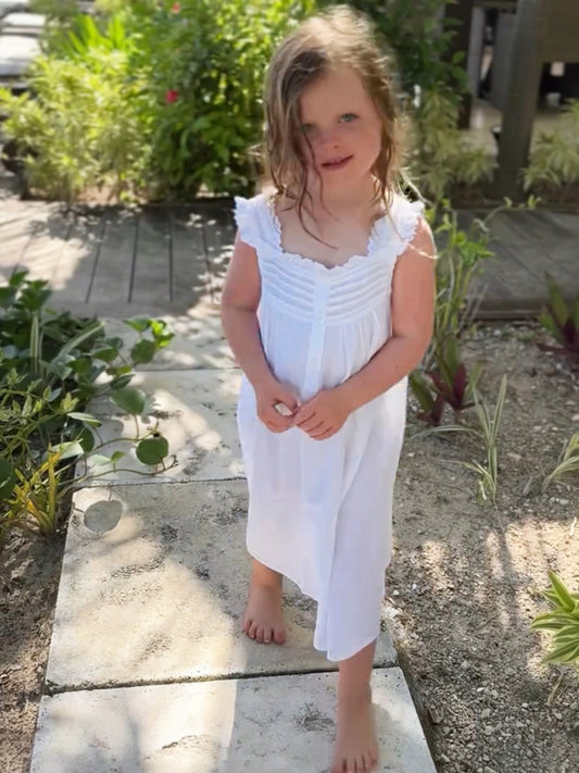 Jessie White Cotton Dress, Ruffle