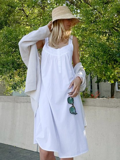 Joy White Cotton Nightgown