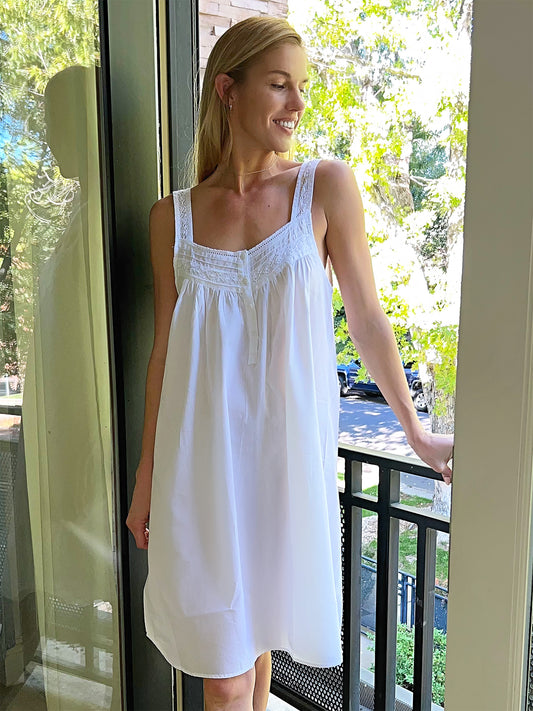 Joy White Cotton Nightgown