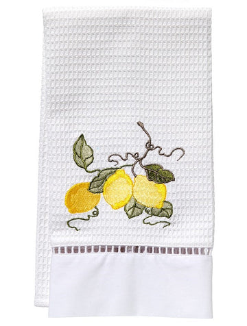 Guest Towel, Ladder Lace, Embroidered Botanical