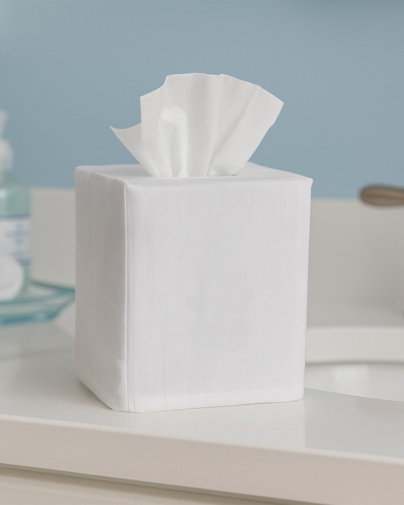 Tissue Box Cover - White Linen, No Embroidery – Jacaranda Living