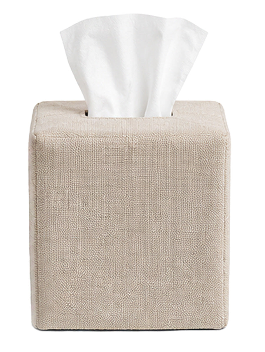 Tissue Box Cover - Natural Linen, No Embroidery