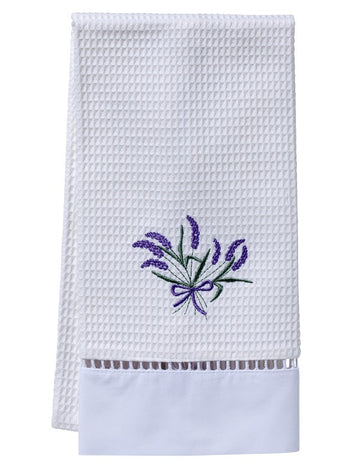 Guest Towel, Ladder Lace, Embroidered Botanical