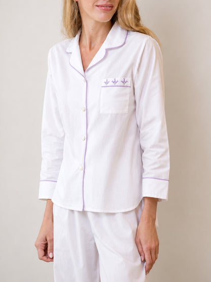 Luna White Cotton Pajamas