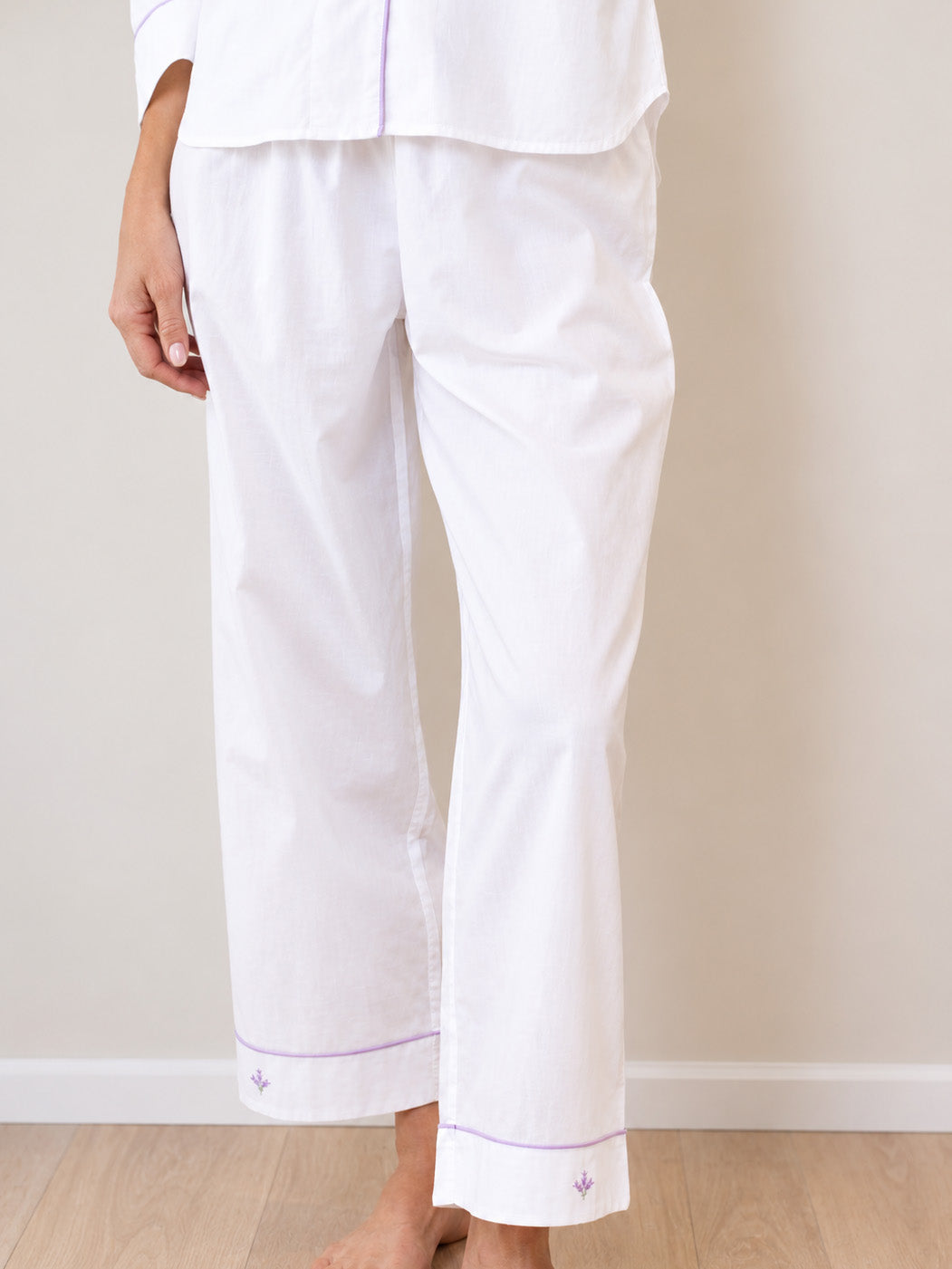 Luna White Cotton Pajamas