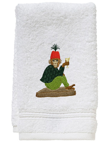 Guest Towel, Terry, Embroidered Chinoiserie