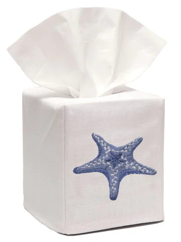 Tissue Box Cover, Embroidered Shell Collection
