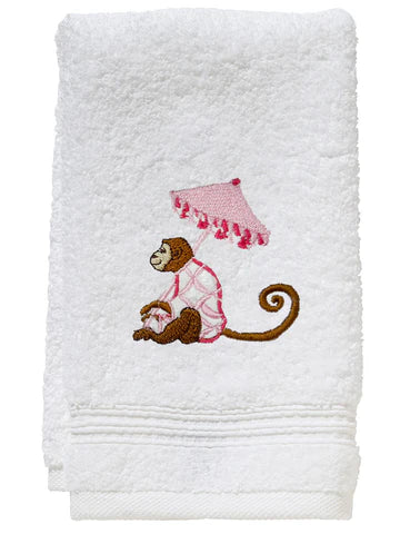 Guest Towel, Terry, Embroidered Chinoiserie