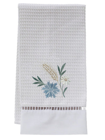 Guest Towel, Ladder Lace, Embroidered Botanical