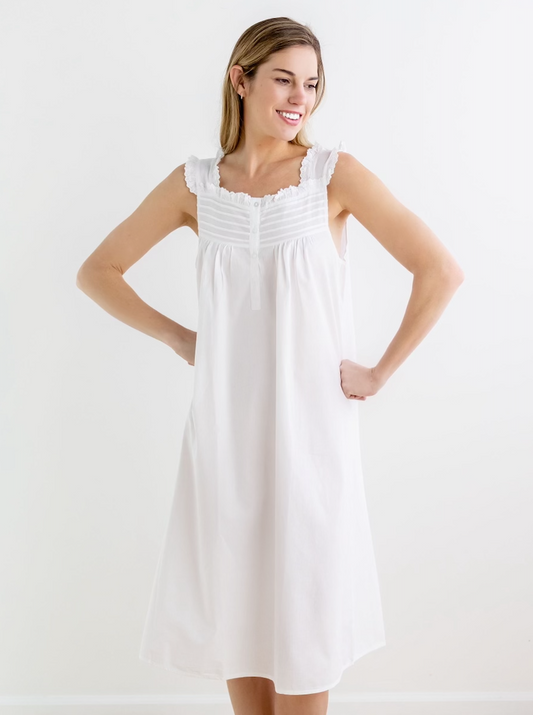 Mandi White Cotton Nightgown