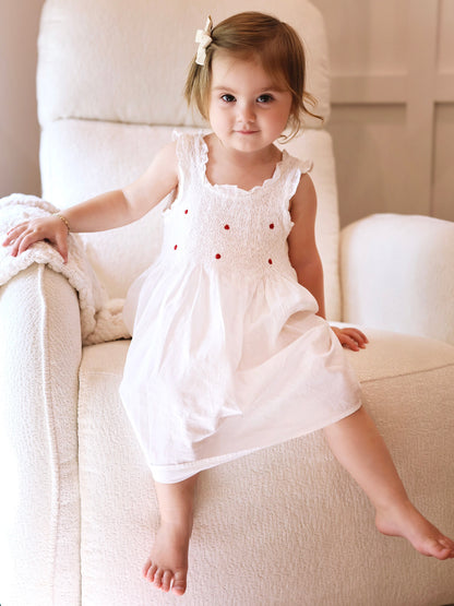 Noa Cotton Dress - Jacaranda Living Little Girls White Dresses 5-6y Noa Cotton Dress - Jacaranda Living Little Girls White Dresses 5-6y