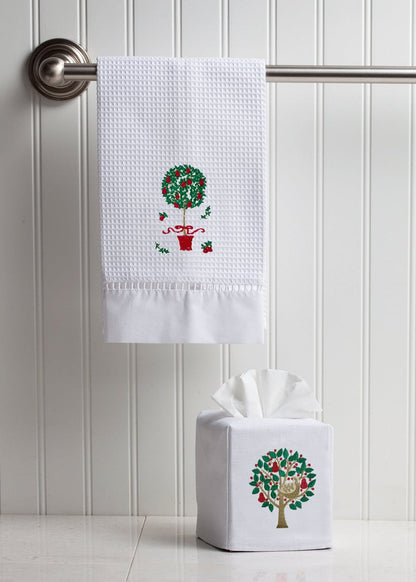Tissue Box Cover, Christmas Partridge in a Pear Tree