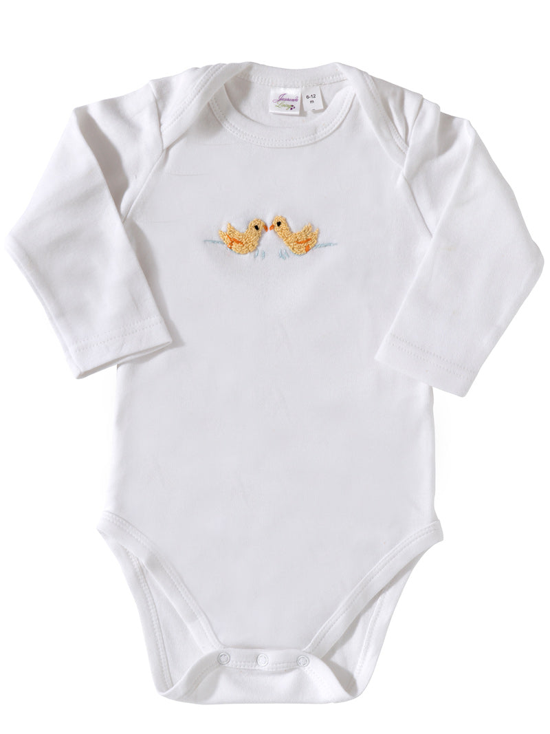 Onesie (Long Sleeve), Combed Cotton, Embroidered