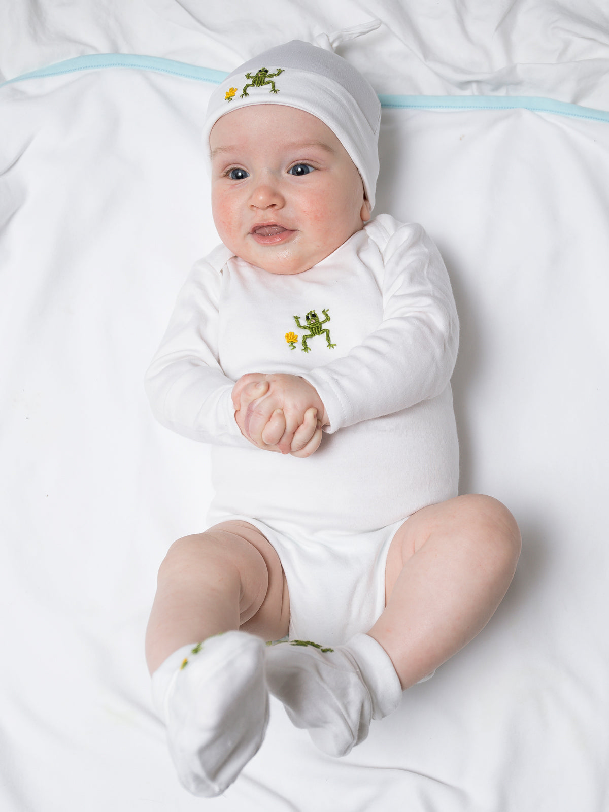 Onesie (Long Sleeve), Combed Cotton, Embroidered