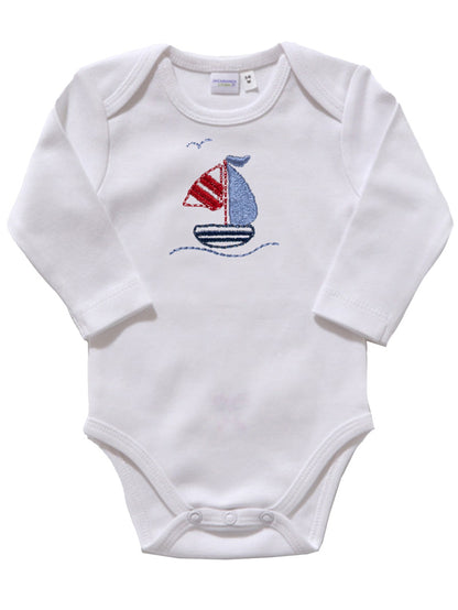 Onesie (Long Sleeve), Combed Cotton, Embroidered