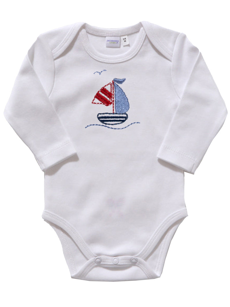 Onesie (Long Sleeve), Combed Cotton, Embroidered
