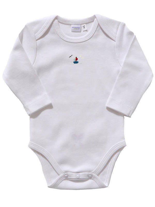 Onesie (Long Sleeve), Combed Cotton, Embroidered