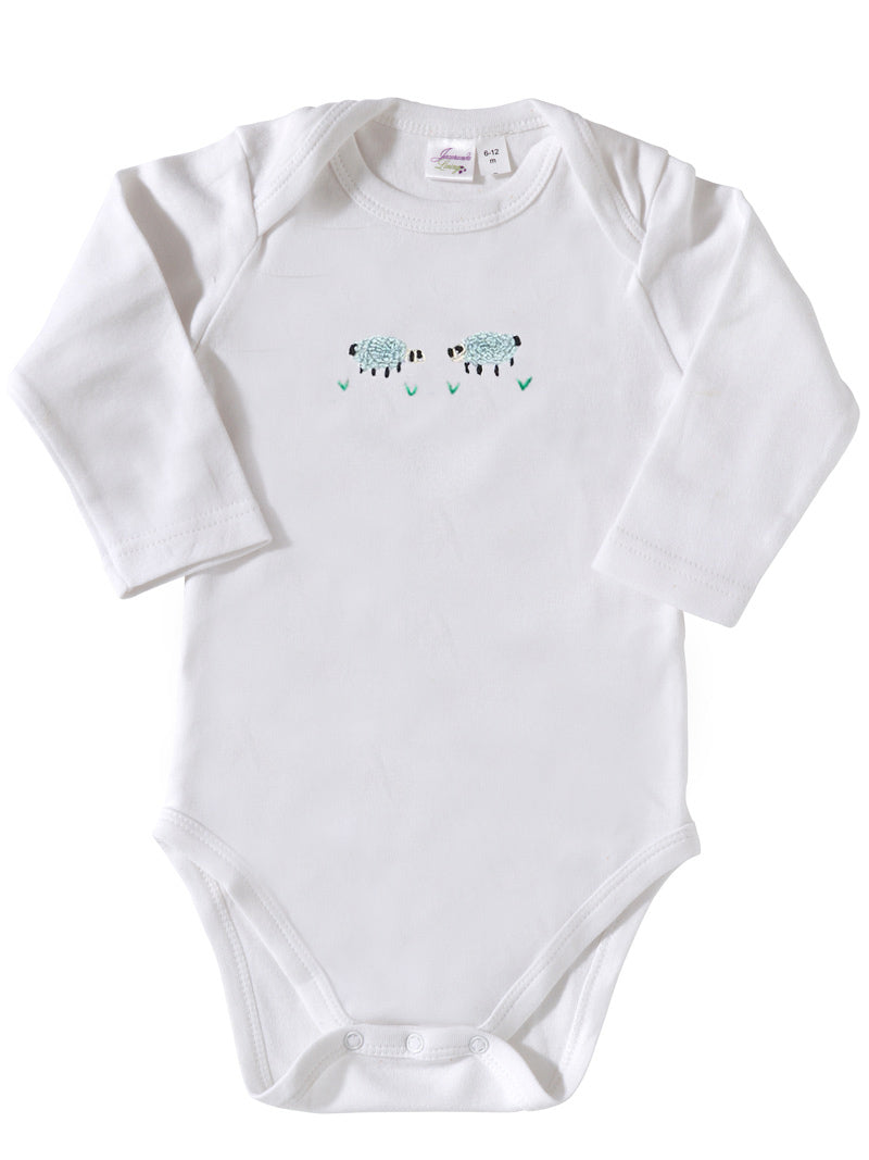 Onesie (Long Sleeve), Combed Cotton, Embroidered