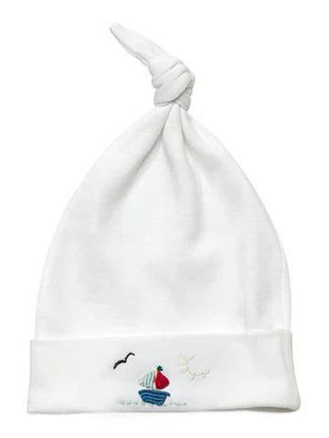 Knotted Hat - Combed Cotton (Embroidered)