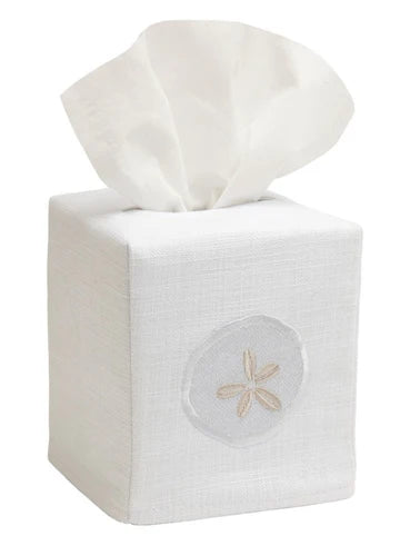 Tissue Box Cover, Embroidered Shell Collection