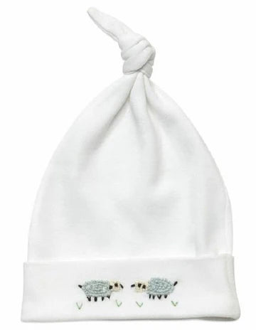 Knotted Hat - Combed Cotton (Embroidered)