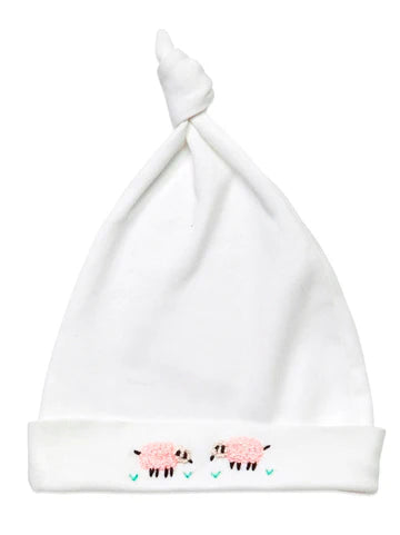 Knotted Hat - Combed Cotton (Embroidered)