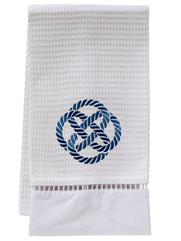 Guest Towel, Ladder Lace, Embroidered Nautical