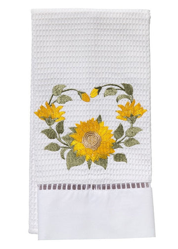 Guest Towel, Ladder Lace, Embroidered Botanical