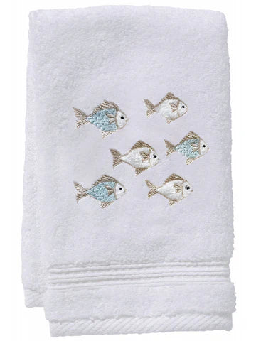 Guest Towel, Terry, Embroidered Sea Life